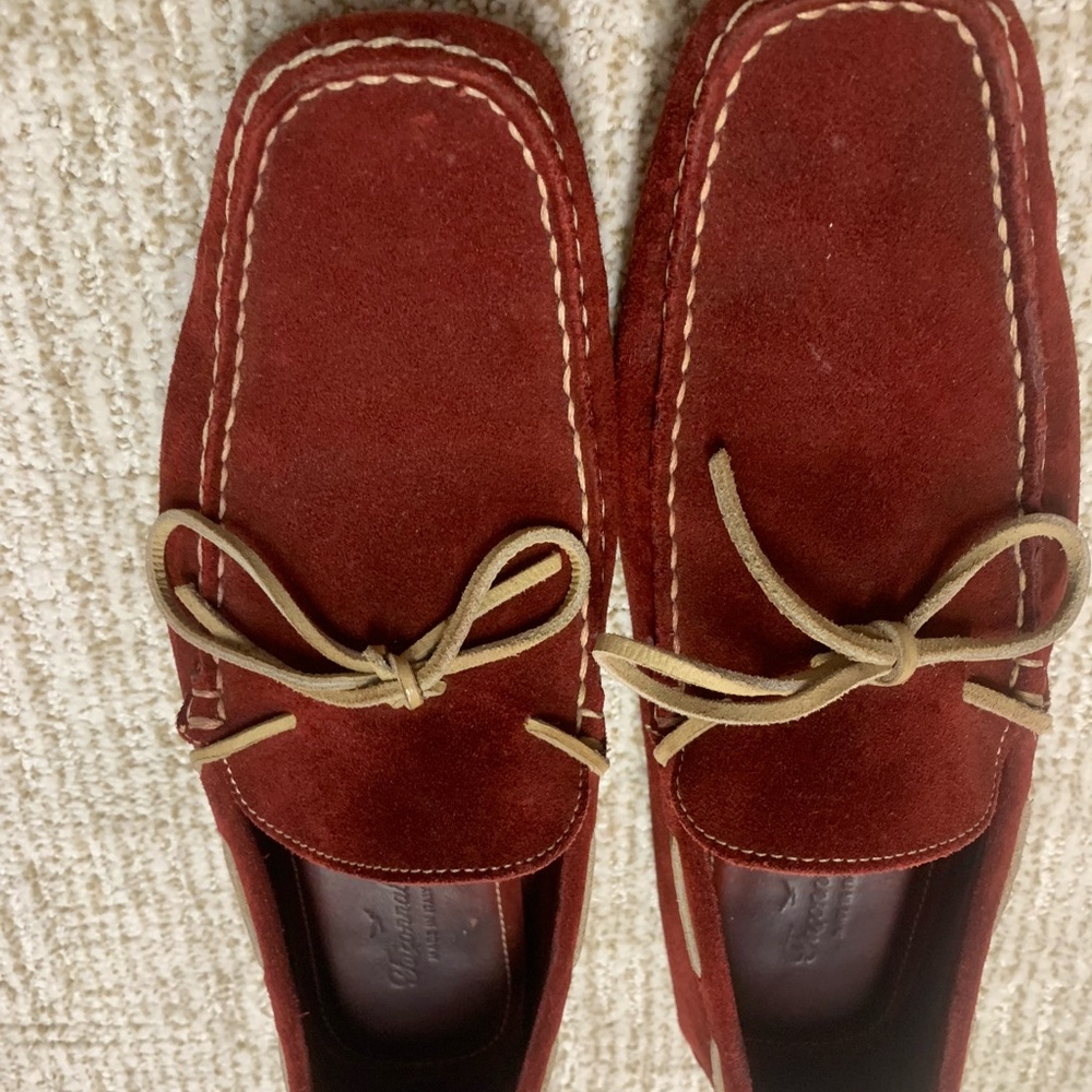 10 red suede loafers faconnable - Picture 2 of 9